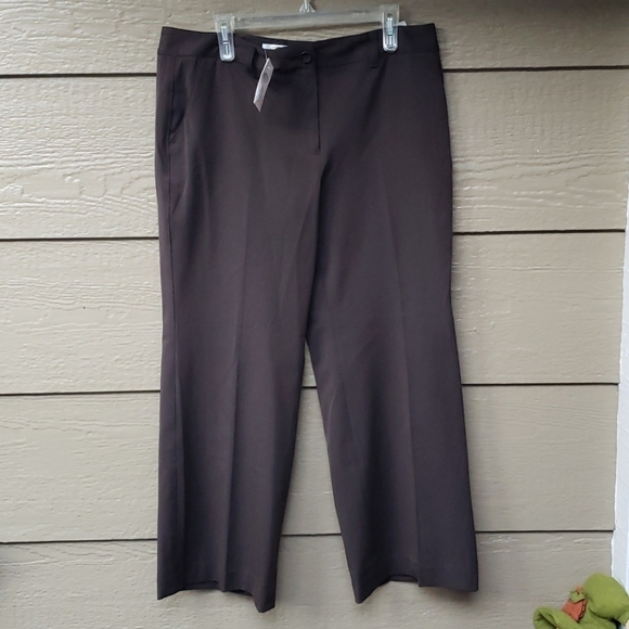 Talbots Petites stretch brown pants wide leg 16P - Picture 1 of 13